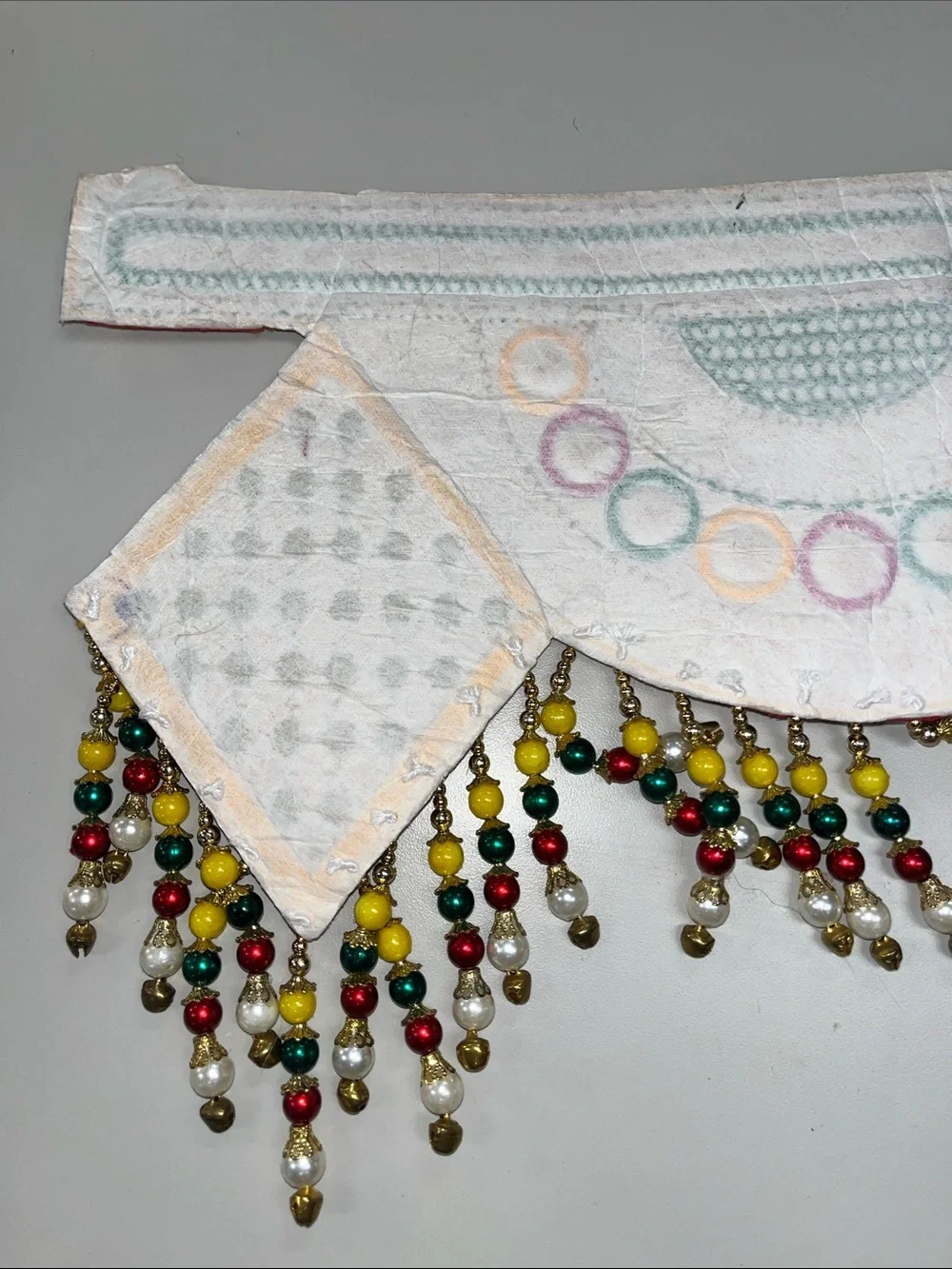 Source Unknown Red Multicolor Beaded and Mirror-Work Waistbelt